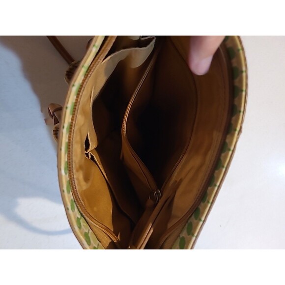 Fossil Leather Crossbody Purse #SL2084 Floral Outside Pocket - Picture 10 of 13